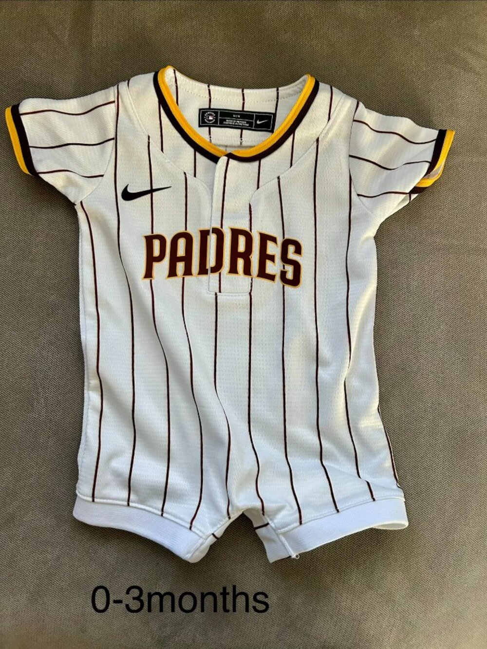 Padres Baseball Baby Jersey (0-3 months)